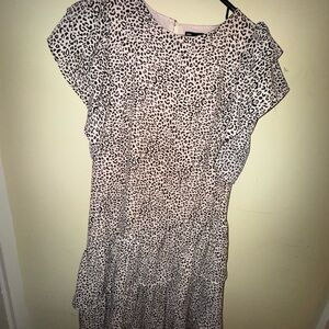 Who What Wear Black and White Flutter Sleeve Midi Sundress